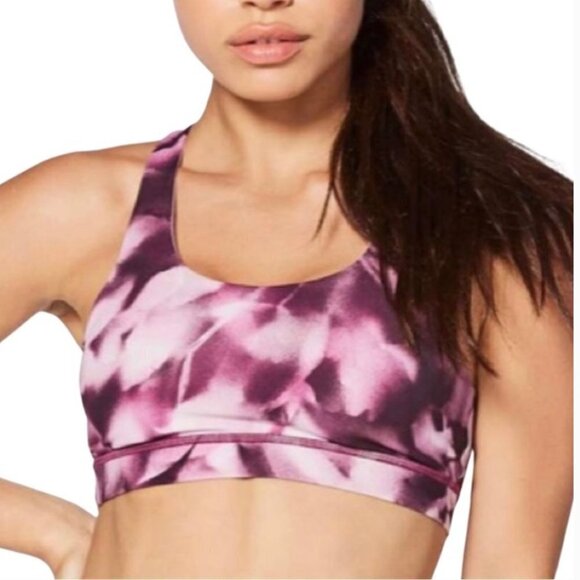Lululemon Invigorate Bra in Purple Blush Blossom Alpine White Candy Pink size 4 - Picture 1 of 6